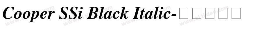 Cooper SSi Black Italic字体转换
